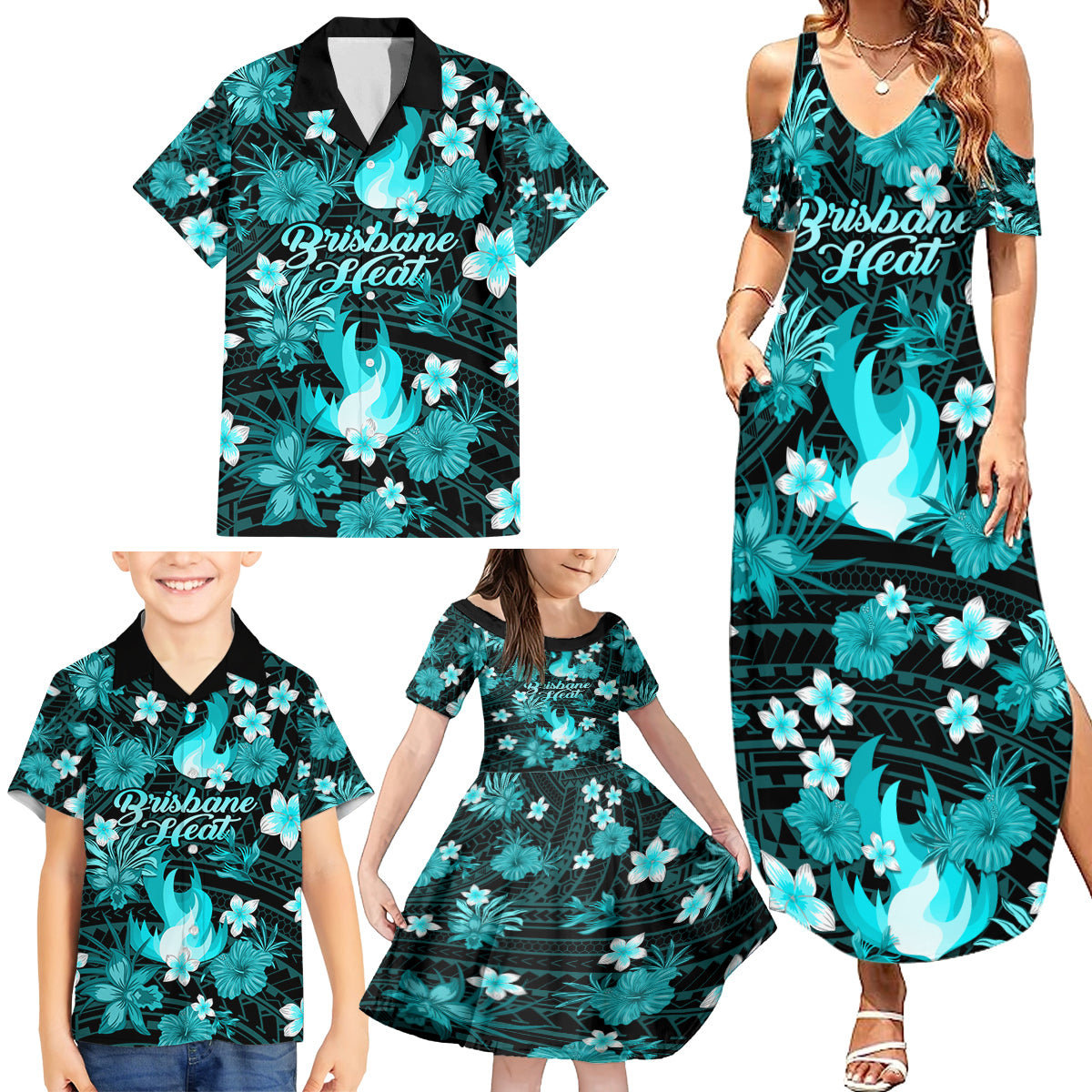 australian-heat-cricket-family-matching-summer-maxi-dress-and-hawaiian-shirt-baeuty-pacific-hibiscus-and-polynesian-pattern