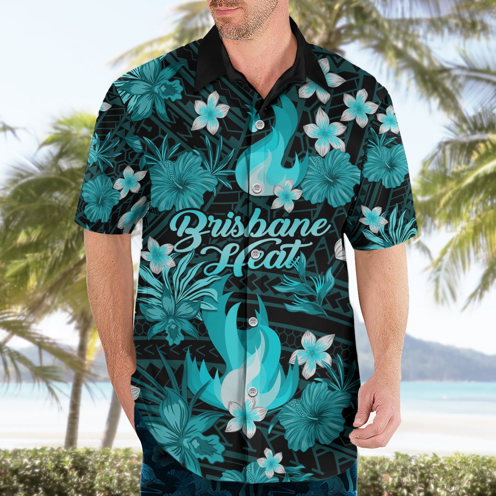 Australian Heat Cricket Hawaiian Shirt Baeuty Pacific Hibiscus and Polynesian Pattern - Vibe Hoodie Shop
