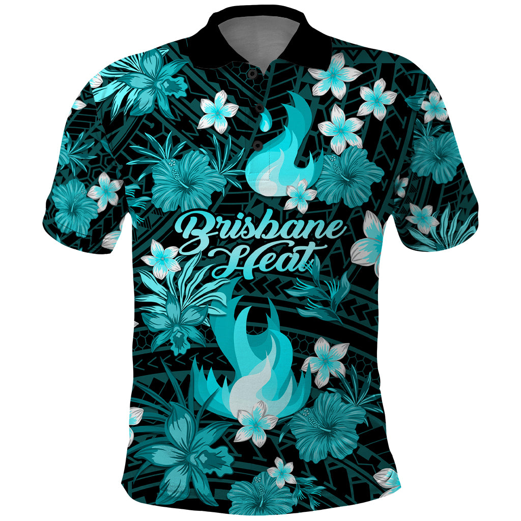 Australian Heat Cricket Polo Shirt Baeuty Pacific Hibiscus and Polynesian Pattern LT9 - Vibe Hoodie Shop