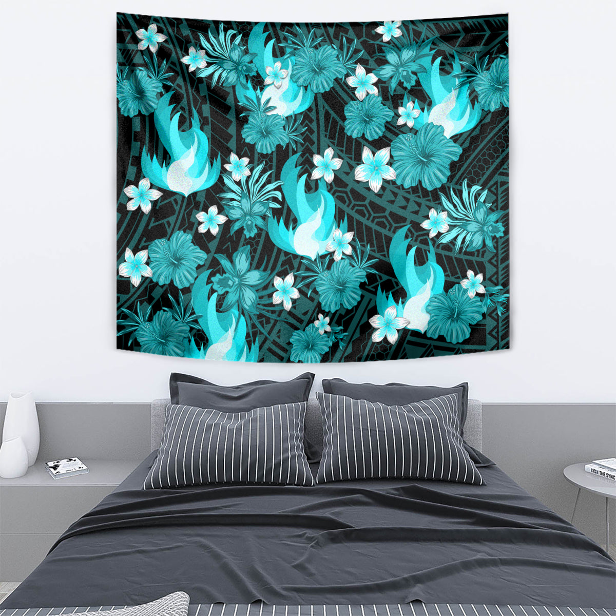 Australian Heat Cricket Tapestry Baeuty Pacific Hibiscus and Polynesian Pattern - Vibe Hoodie Shop