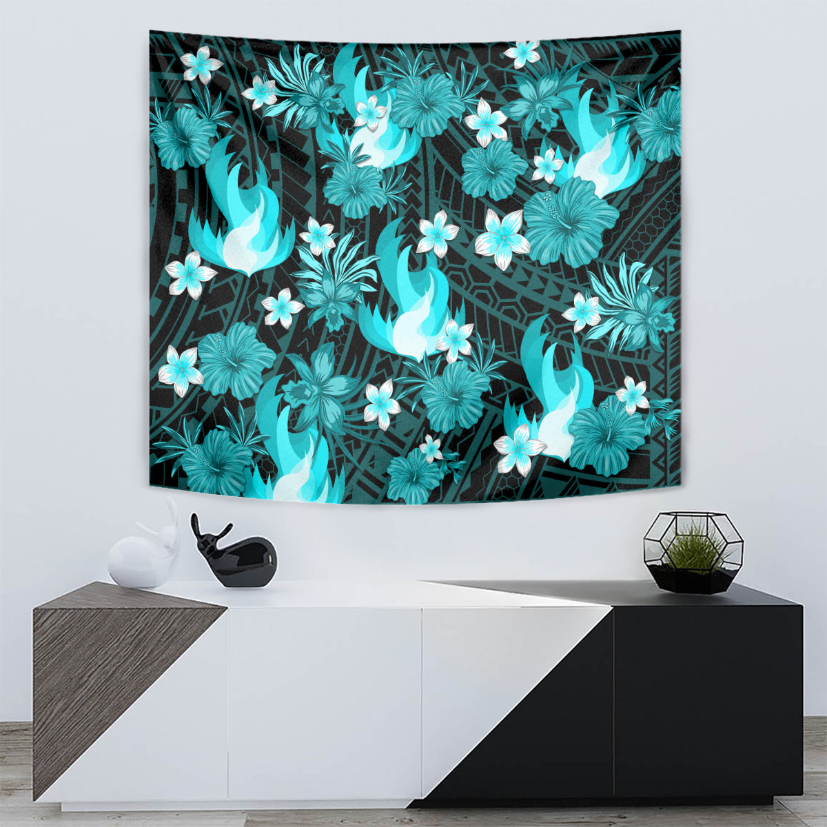 Australian Heat Cricket Tapestry Baeuty Pacific Hibiscus and Polynesian Pattern - Vibe Hoodie Shop