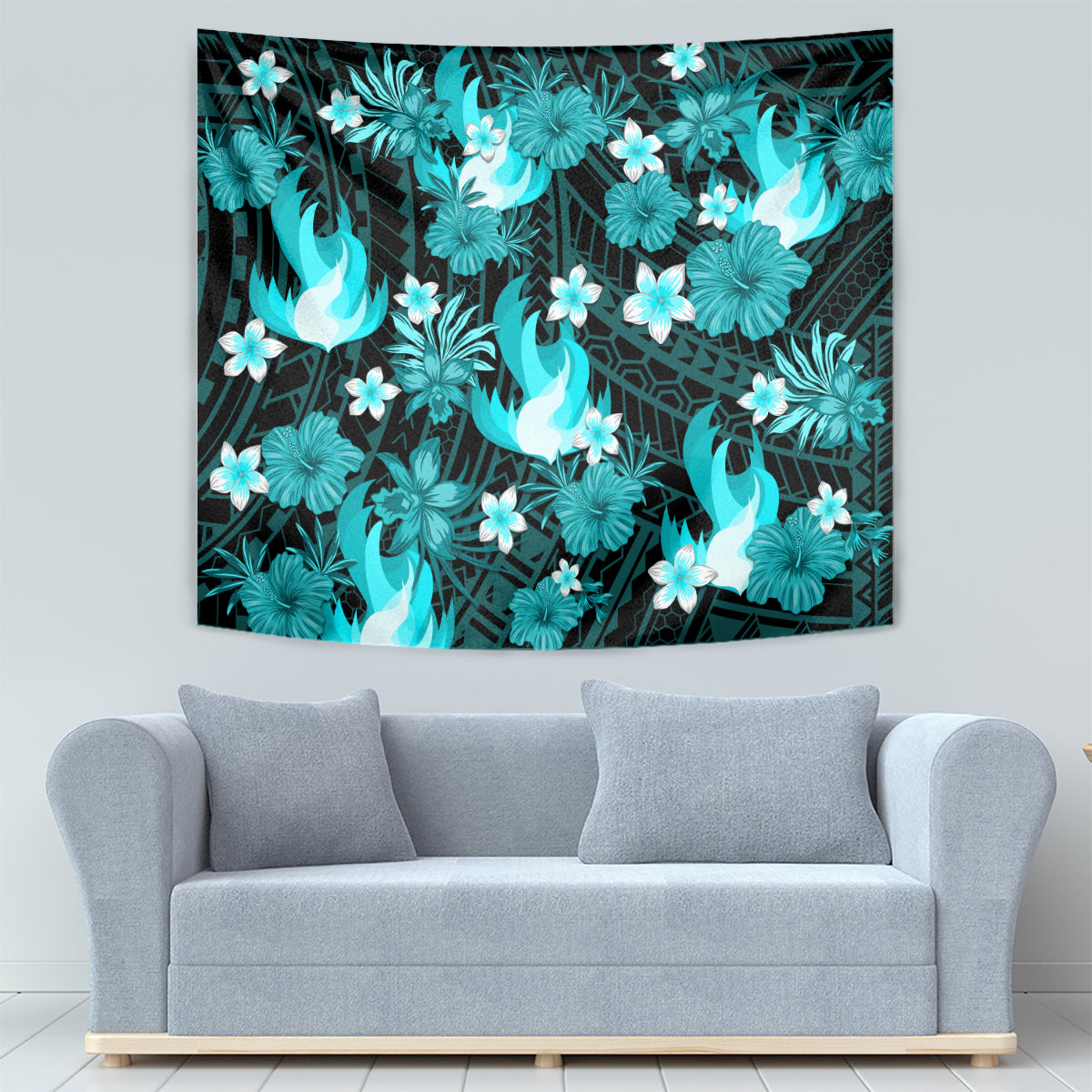 Australian Heat Cricket Tapestry Baeuty Pacific Hibiscus and Polynesian Pattern - Vibe Hoodie Shop