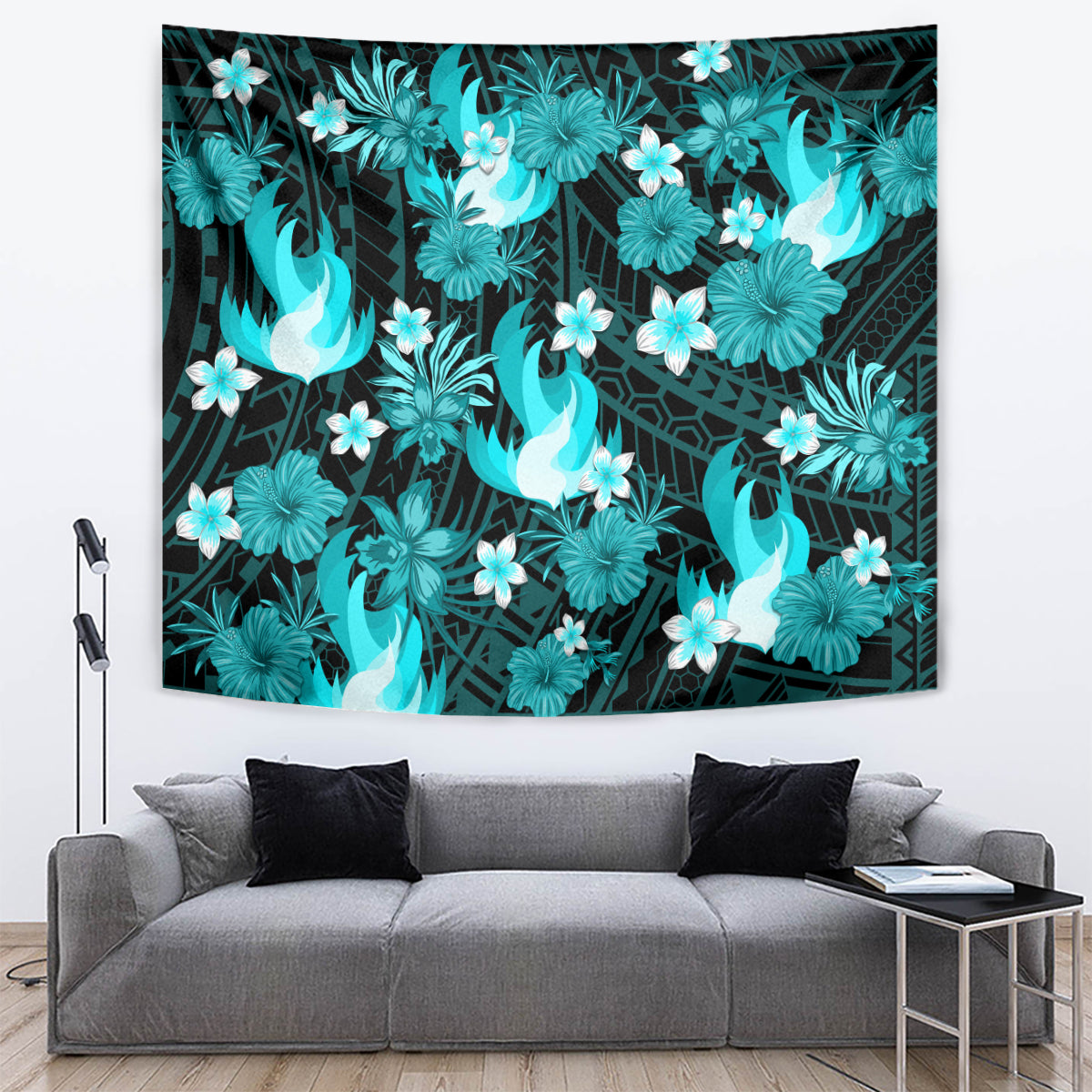 Australian Heat Cricket Tapestry Baeuty Pacific Hibiscus and Polynesian Pattern - Vibe Hoodie Shop