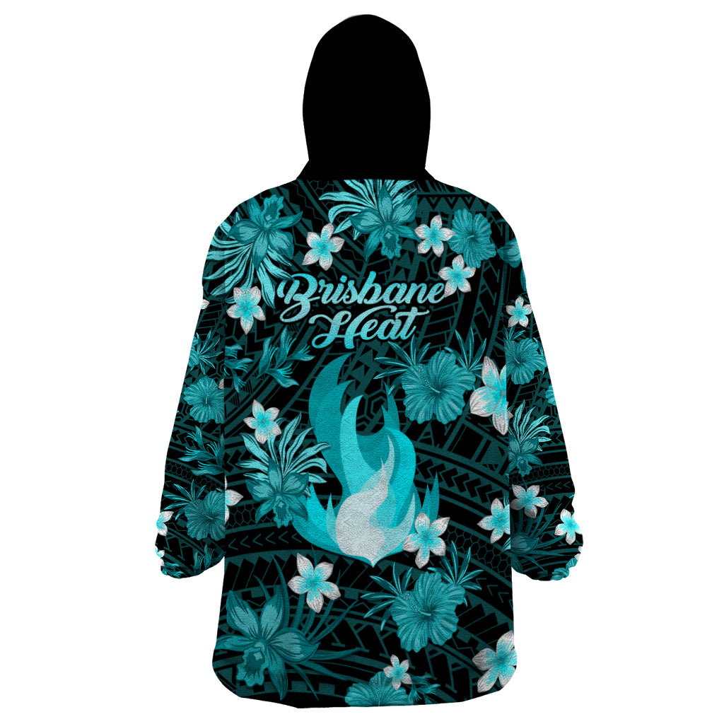 Australian Heat Cricket Wearable Blanket Hoodie Baeuty Pacific Hibiscus and Polynesian Pattern - Vibe Hoodie Shop