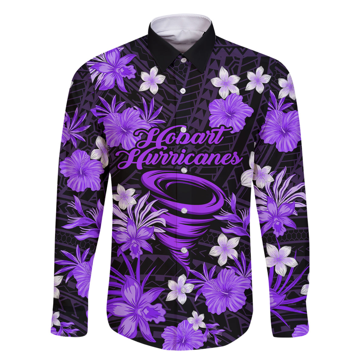 australian-hurricanes-cricket-family-matching-long-sleeve-bodycon-dress-and-hawaiian-shirt-baeuty-pacific-hibiscus-and-polynesian-pattern