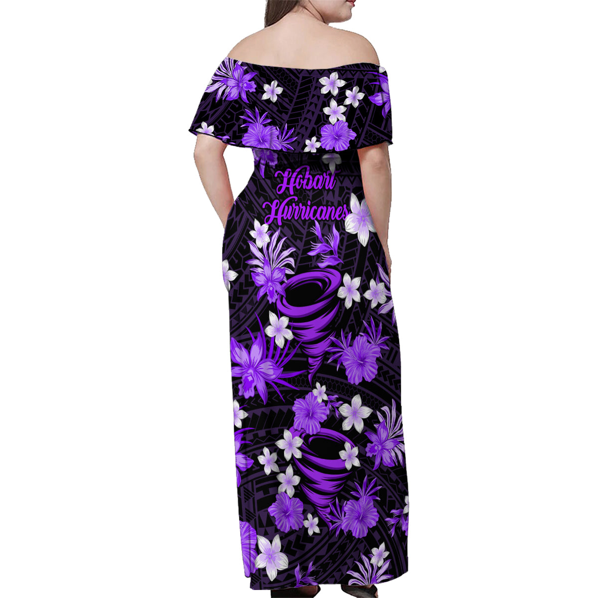 australian-hurricanes-cricket-family-matching-off-shoulder-maxi-dress-and-hawaiian-shirt-baeuty-pacific-hibiscus-and-polynesian-pattern