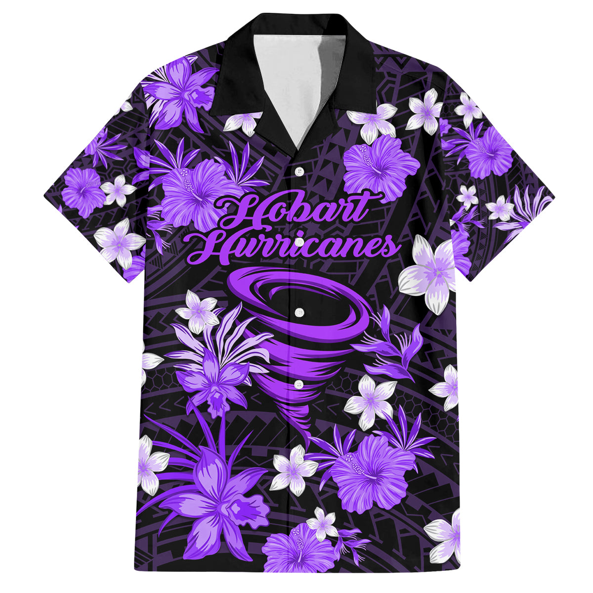 australian-hurricanes-cricket-family-matching-off-shoulder-short-dress-and-hawaiian-shirt-baeuty-pacific-hibiscus-and-polynesian-pattern