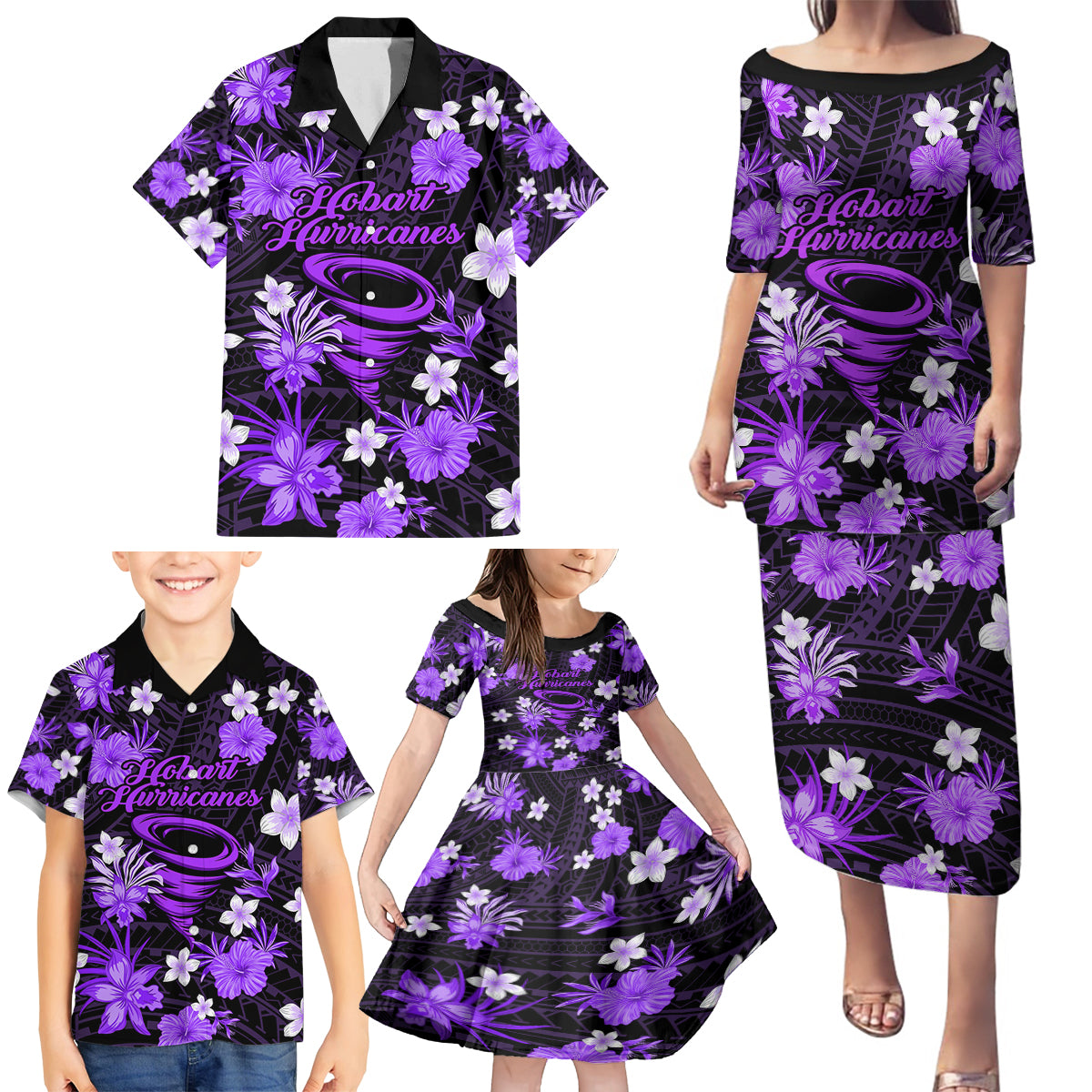 australian-hurricanes-cricket-family-matching-puletasi-dress-and-hawaiian-shirt-baeuty-pacific-hibiscus-and-polynesian-pattern