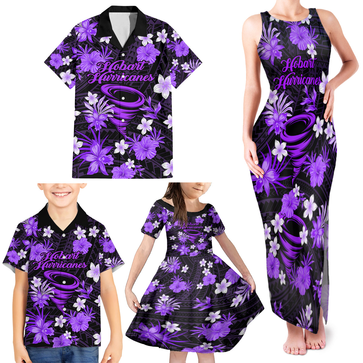 australian-hurricanes-cricket-family-matching-tank-maxi-dress-and-hawaiian-shirt-baeuty-pacific-hibiscus-and-polynesian-pattern