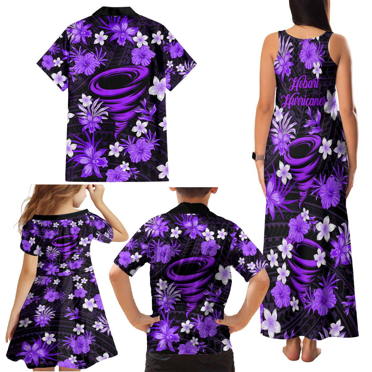 australian-hurricanes-cricket-family-matching-tank-maxi-dress-and-hawaiian-shirt-baeuty-pacific-hibiscus-and-polynesian-pattern