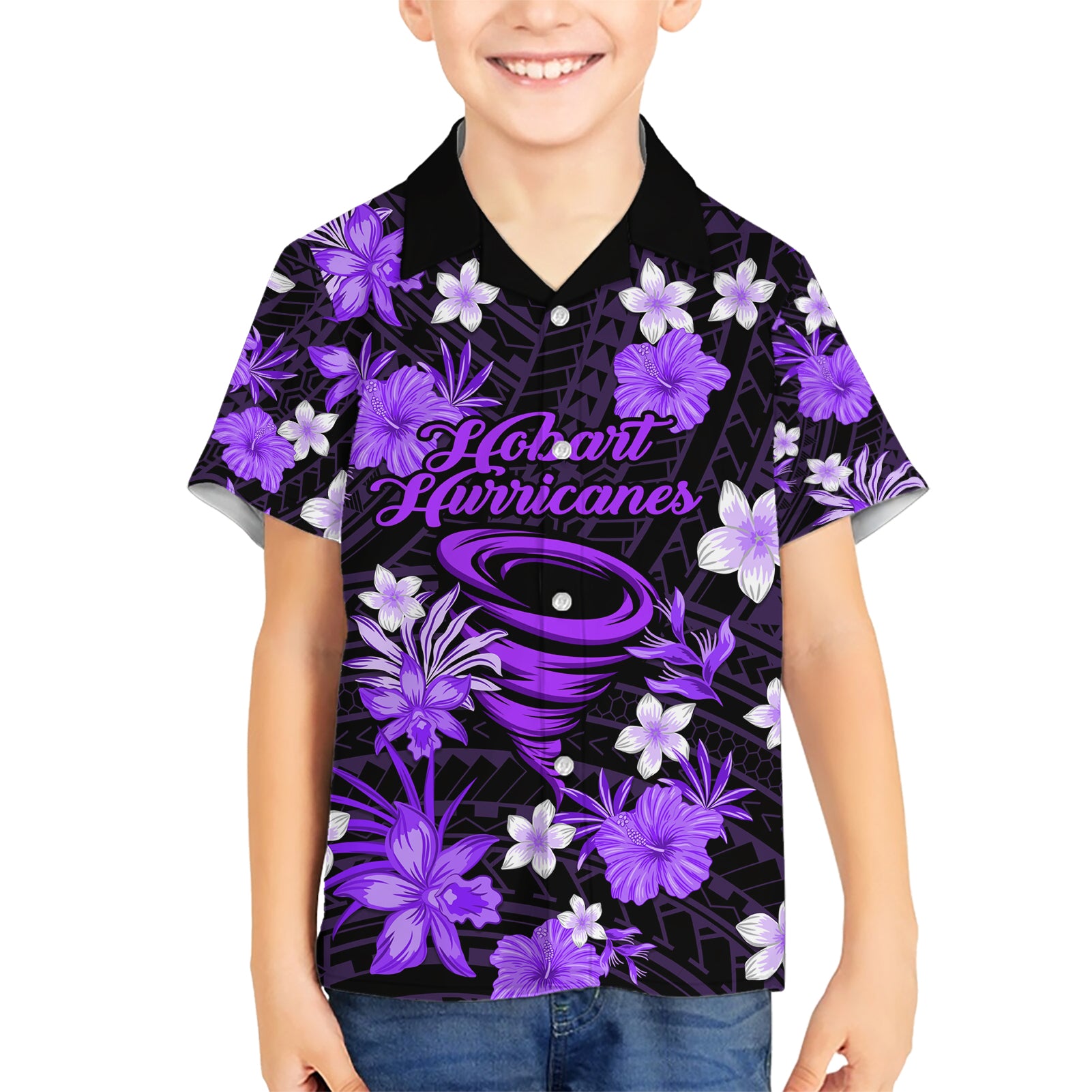 Australian Hurricanes Cricket Hawaiian Shirt Baeuty Pacific Hibiscus and Polynesian Pattern - Vibe Hoodie Shop