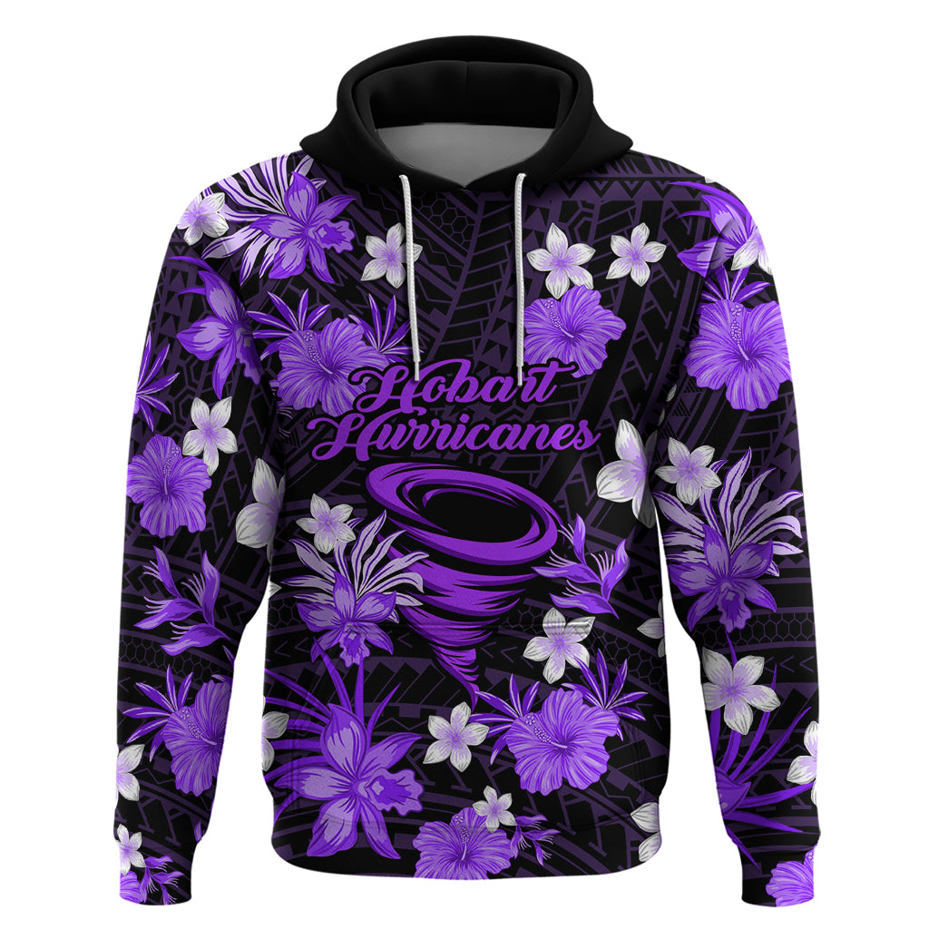 Australian Hurricanes Cricket Hoodie Baeuty Pacific Hibiscus and Polynesian Pattern LT9 - Vibe Hoodie Shop