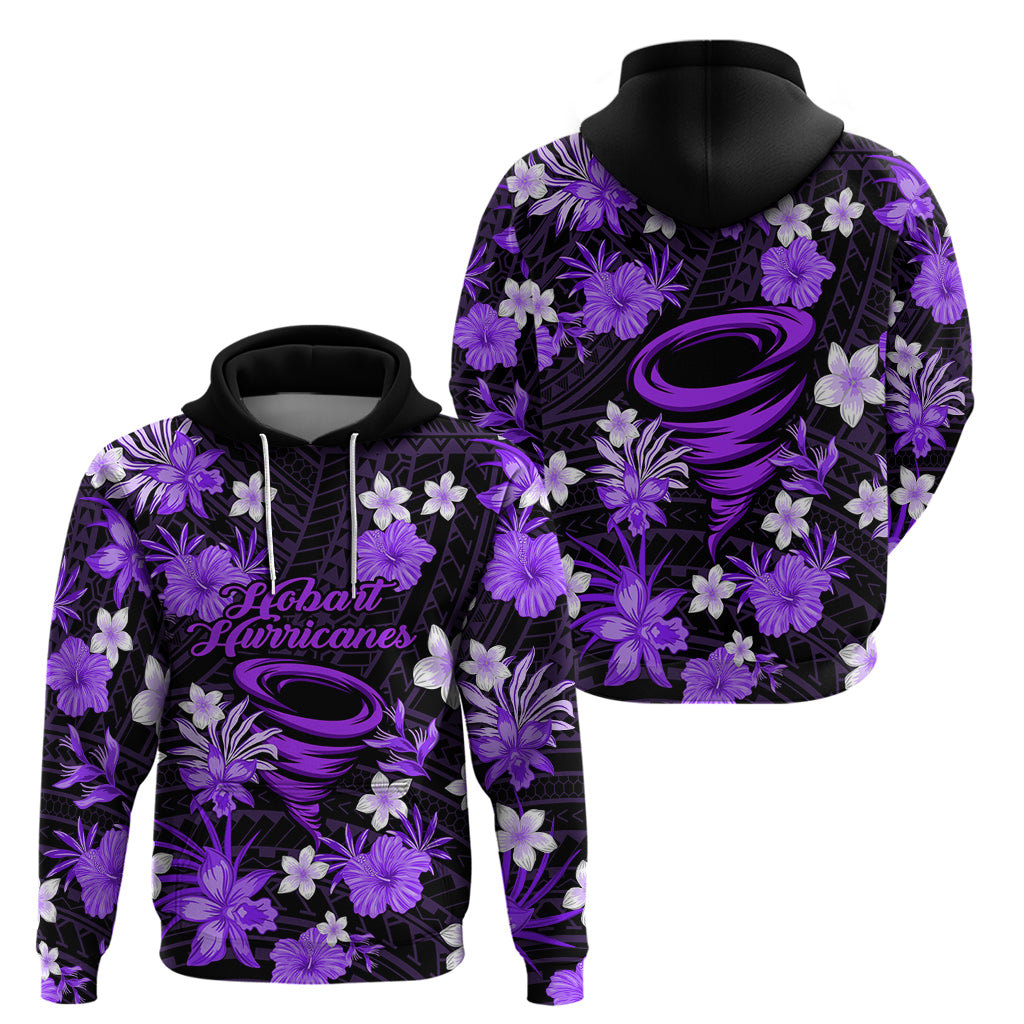 Australian Hurricanes Cricket Hoodie Baeuty Pacific Hibiscus and Polynesian Pattern LT9 - Vibe Hoodie Shop