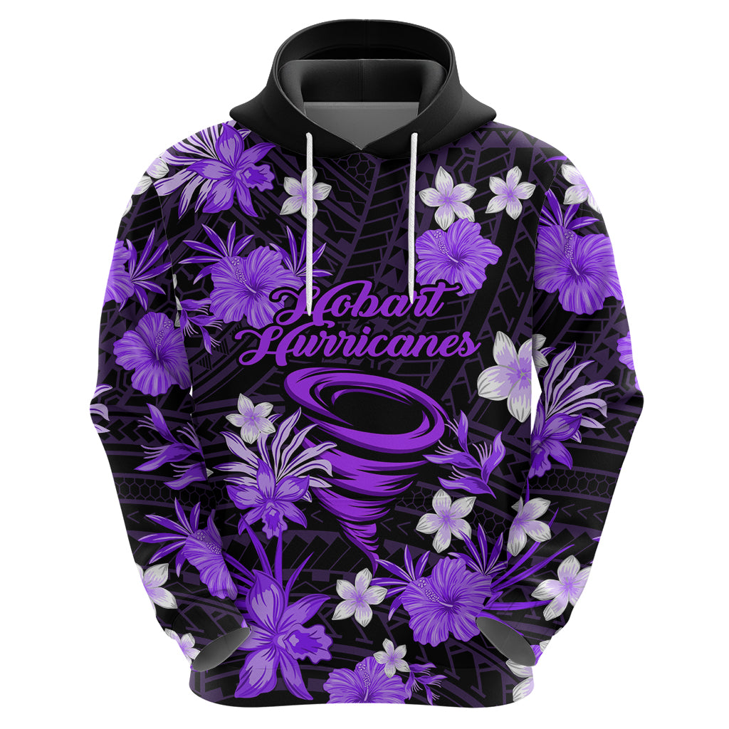 Australian Hurricanes Cricket Hoodie Baeuty Pacific Hibiscus and Polynesian Pattern LT9 - Vibe Hoodie Shop