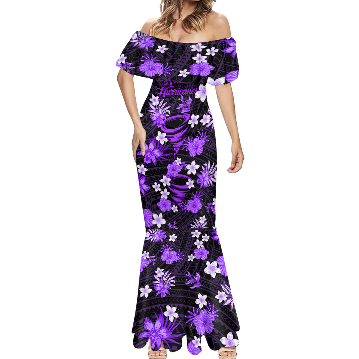 australian-hurricanes-cricket-mermaid-dress-baeuty-pacific-hibiscus-and-polynesian-pattern