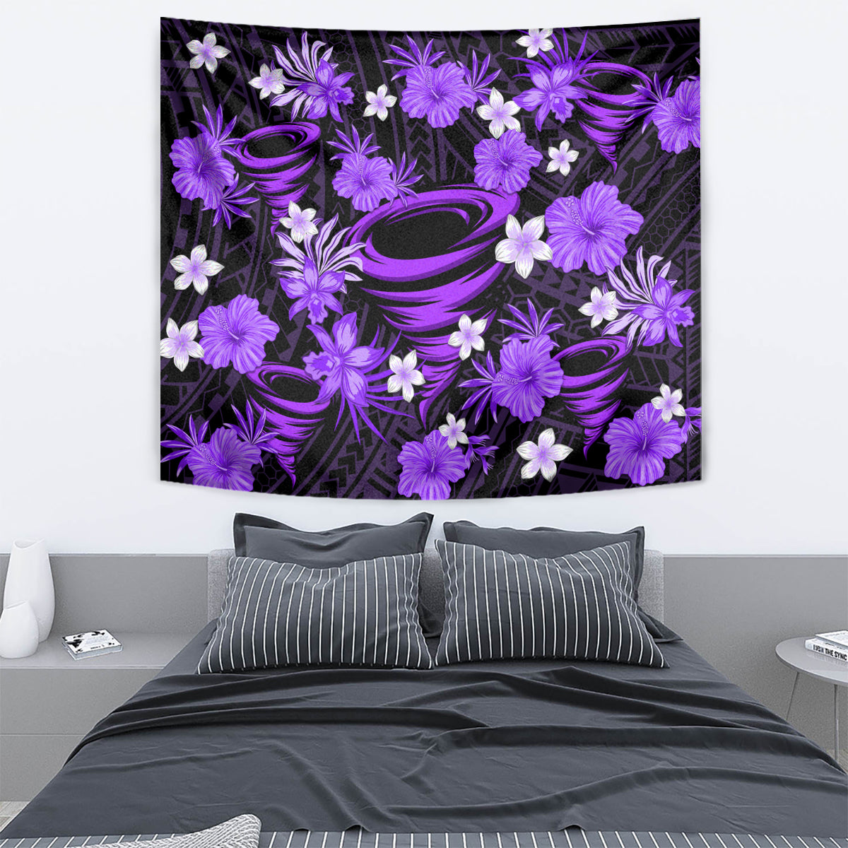 Australian Hurricanes Cricket Tapestry Baeuty Pacific Hibiscus and Polynesian Pattern - Vibe Hoodie Shop