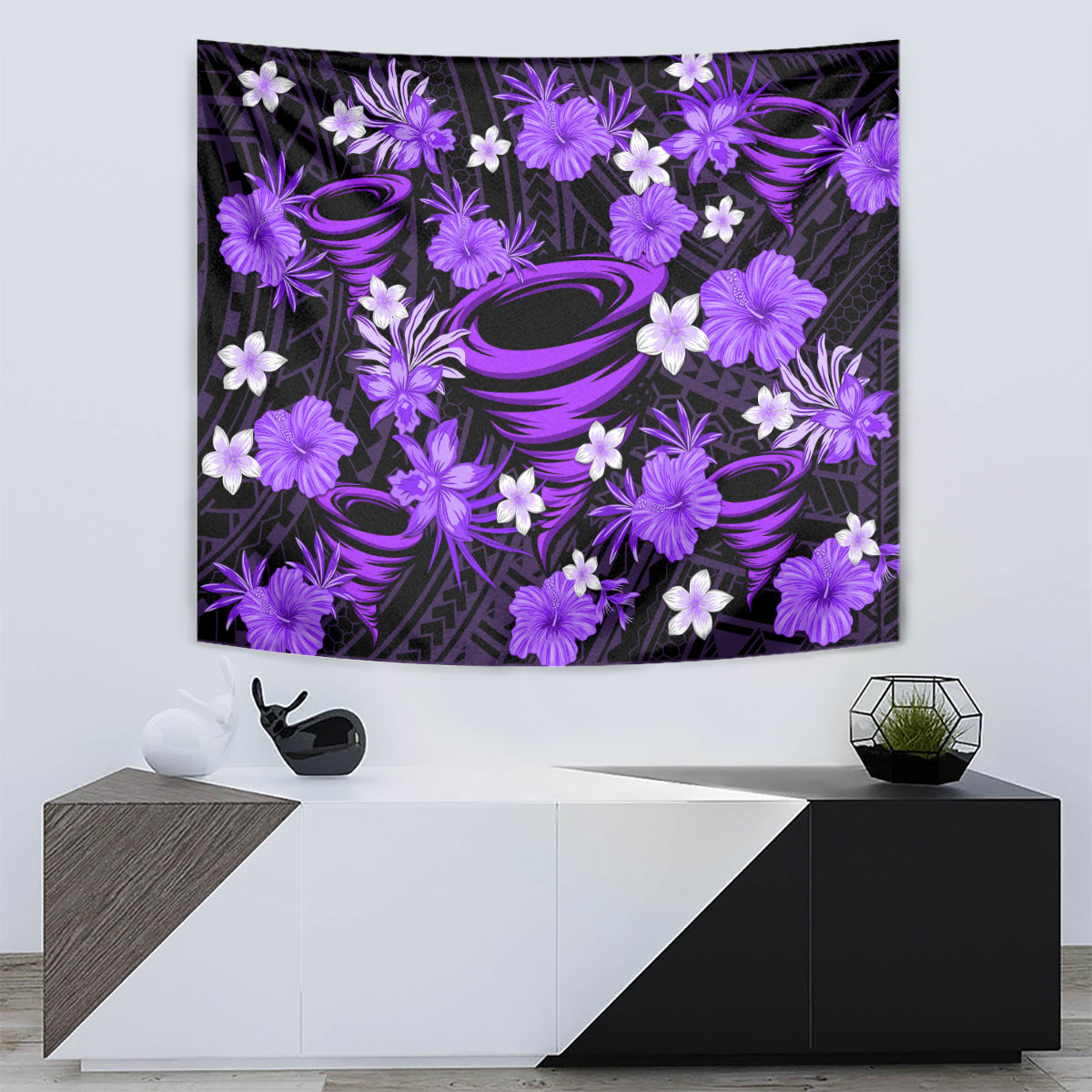 Australian Hurricanes Cricket Tapestry Baeuty Pacific Hibiscus and Polynesian Pattern - Vibe Hoodie Shop