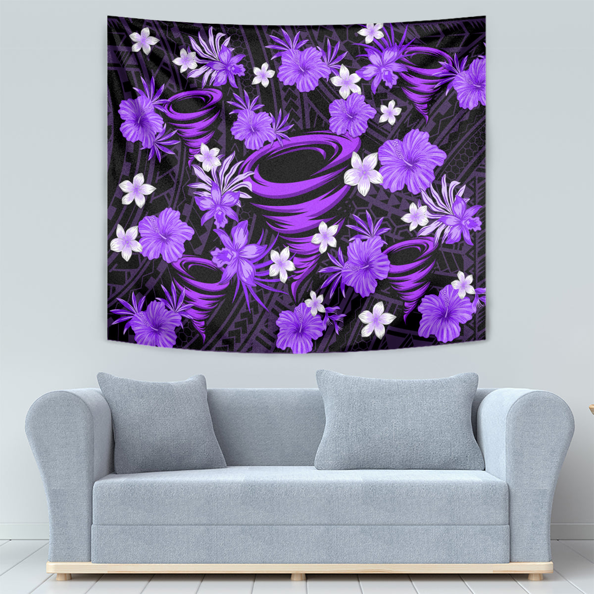 Australian Hurricanes Cricket Tapestry Baeuty Pacific Hibiscus and Polynesian Pattern - Vibe Hoodie Shop