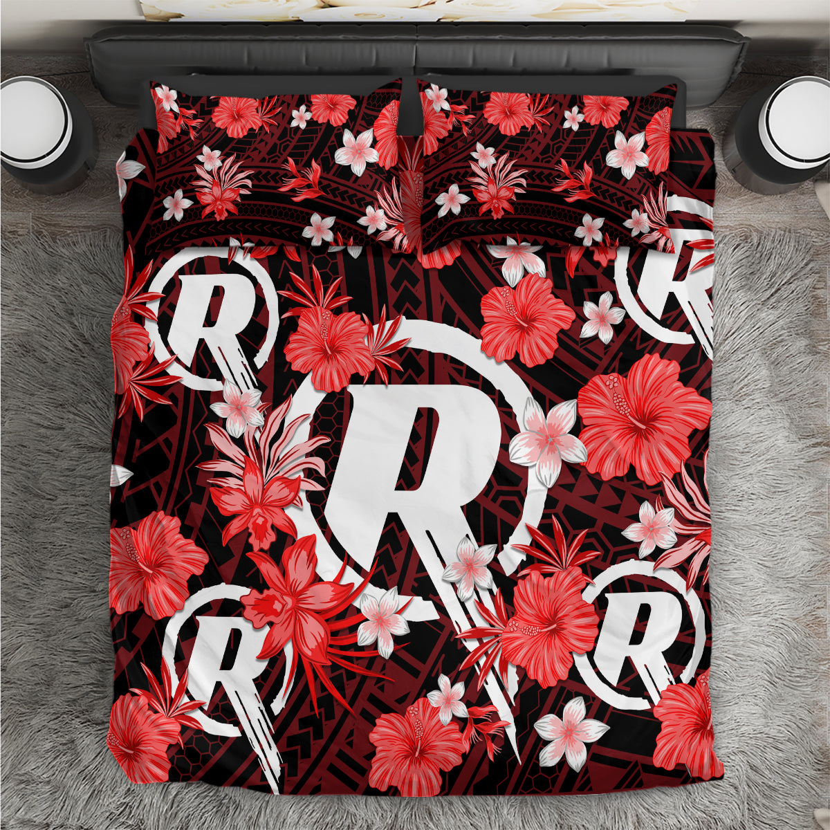 Australian Renegades Cricket Bedding Set Baeuty Pacific Hibiscus and Polynesian Pattern - Vibe Hoodie Shop