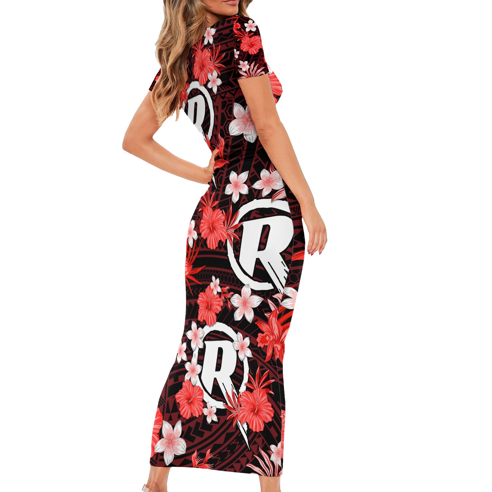 australian-renegades-cricket-family-matching-short-sleeve-bodycon-dress-and-hawaiian-shirt-baeuty-pacific-hibiscus-and-polynesian-pattern