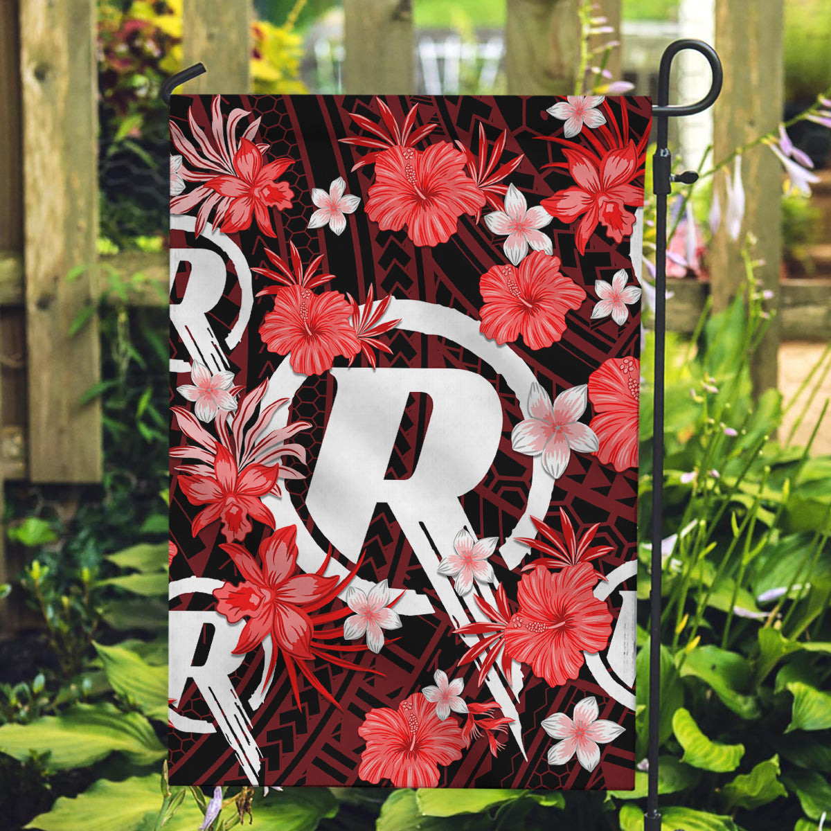 Australian Renegades Cricket Garden Flag Baeuty Pacific Hibiscus and Polynesian Pattern - Vibe Hoodie Shop