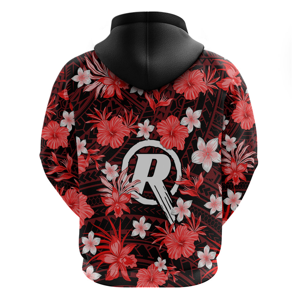 Australian Renegades Cricket Hoodie Baeuty Pacific Hibiscus and Polynesian Pattern LT9 - Vibe Hoodie Shop