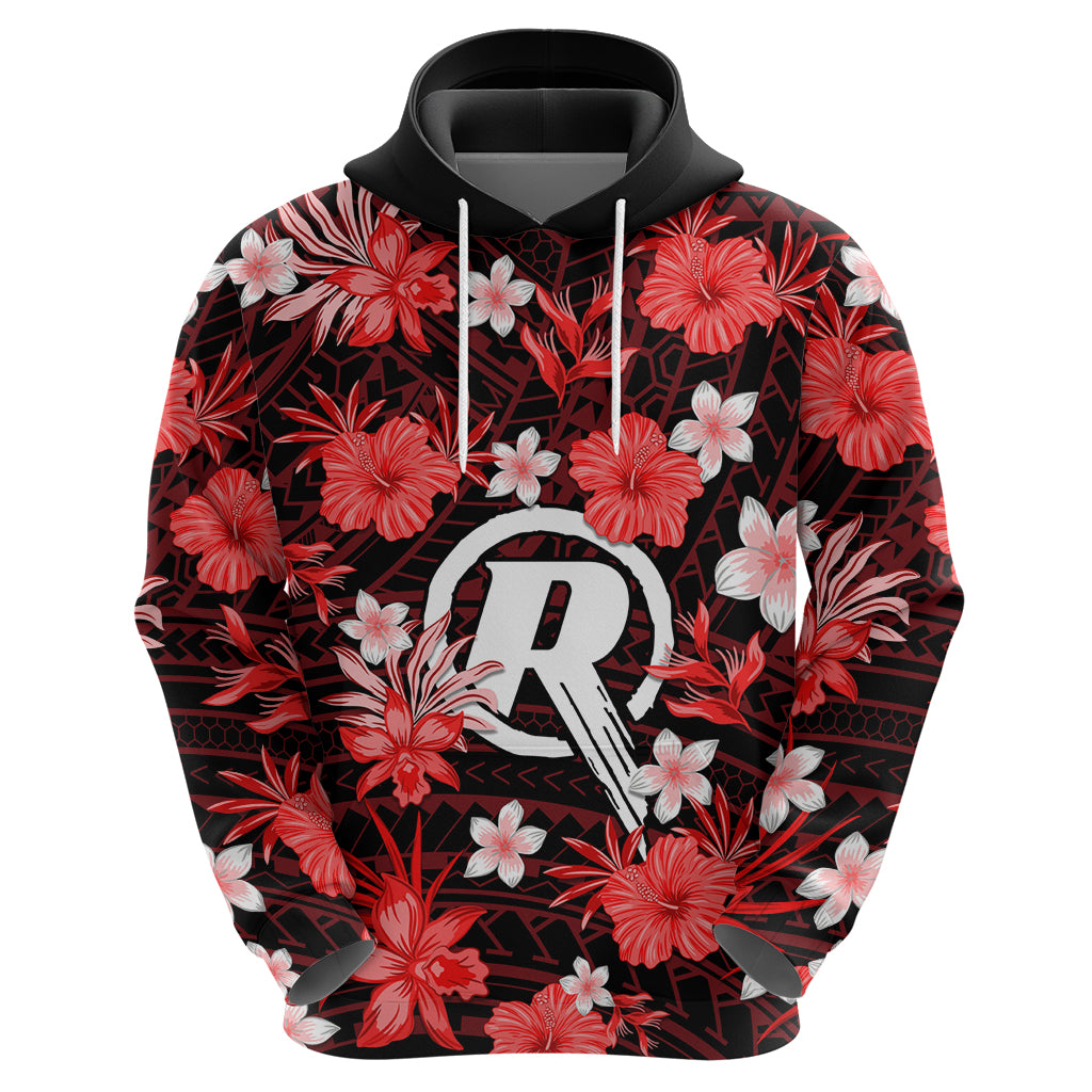 Australian Renegades Cricket Hoodie Baeuty Pacific Hibiscus and Polynesian Pattern LT9 - Vibe Hoodie Shop