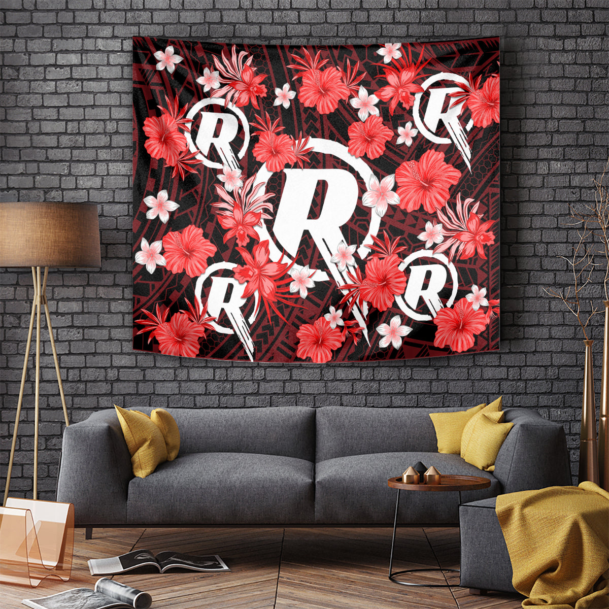 Australian Renegades Cricket Tapestry Baeuty Pacific Hibiscus and Polynesian Pattern - Vibe Hoodie Shop