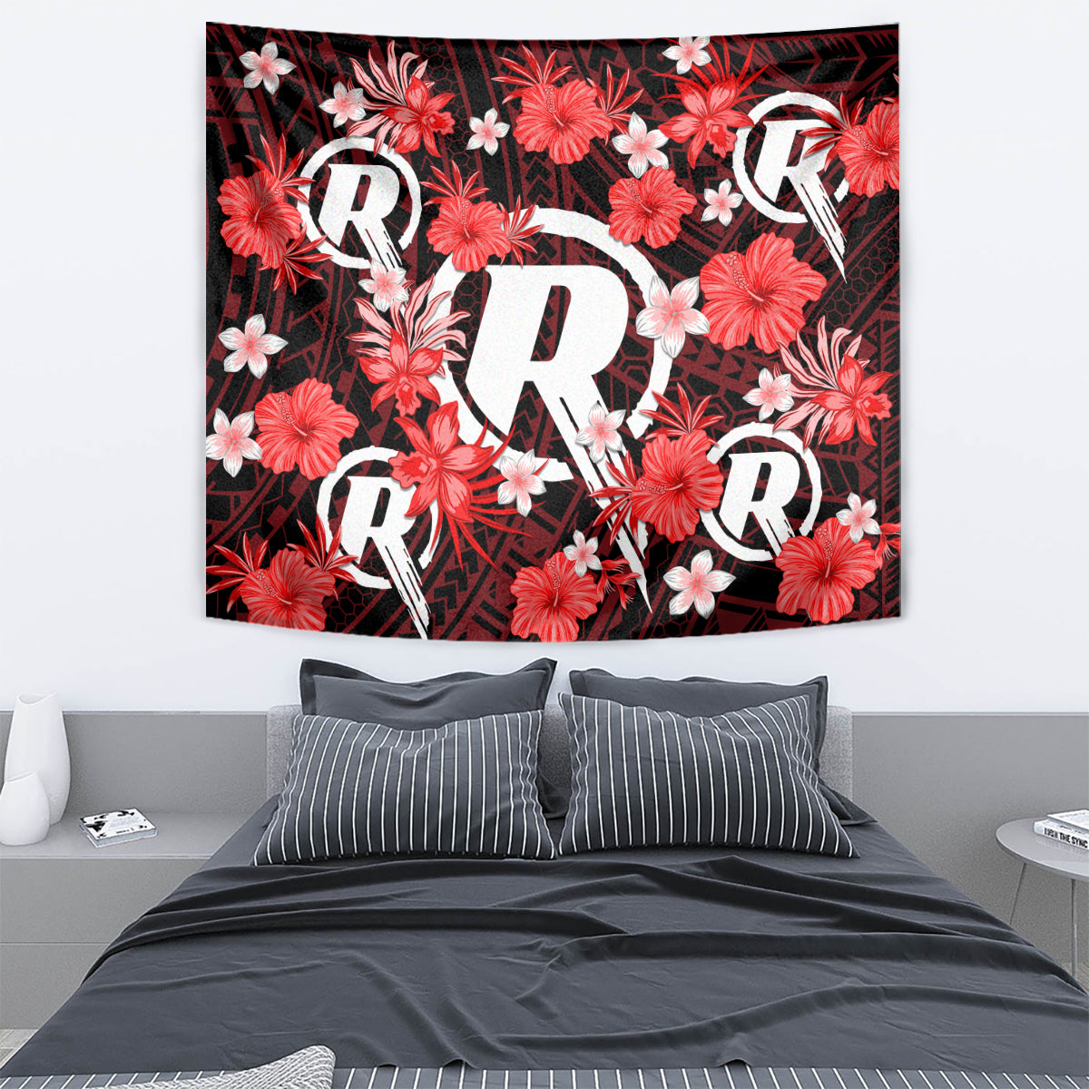 Australian Renegades Cricket Tapestry Baeuty Pacific Hibiscus and Polynesian Pattern - Vibe Hoodie Shop