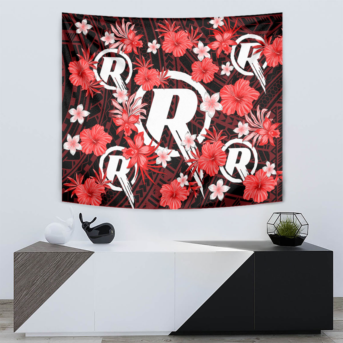 Australian Renegades Cricket Tapestry Baeuty Pacific Hibiscus and Polynesian Pattern - Vibe Hoodie Shop