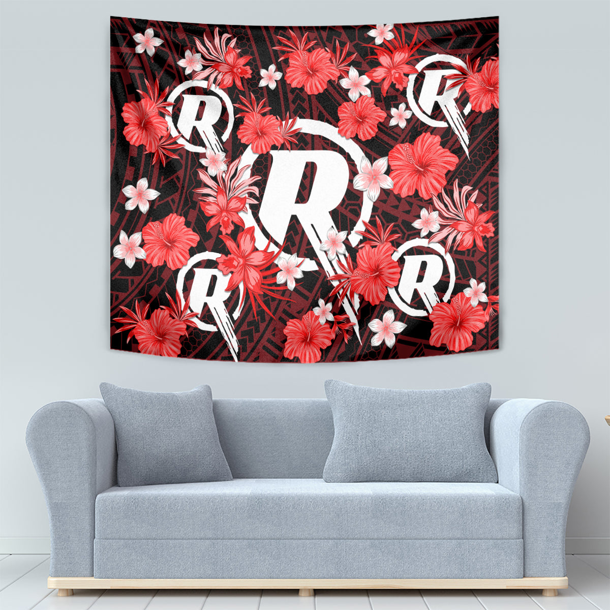 Australian Renegades Cricket Tapestry Baeuty Pacific Hibiscus and Polynesian Pattern - Vibe Hoodie Shop