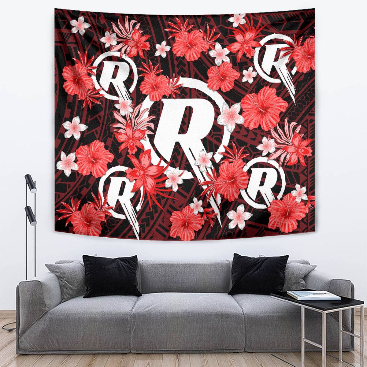 Australian Renegades Cricket Tapestry Baeuty Pacific Hibiscus and Polynesian Pattern - Vibe Hoodie Shop