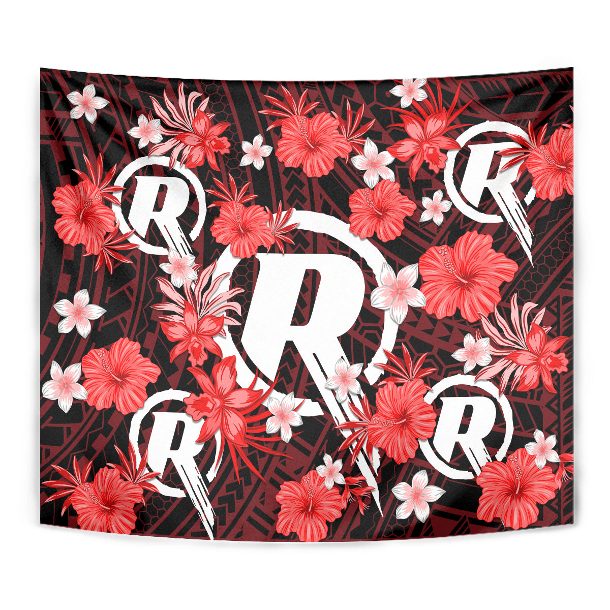 Australian Renegades Cricket Tapestry Baeuty Pacific Hibiscus and Polynesian Pattern - Vibe Hoodie Shop