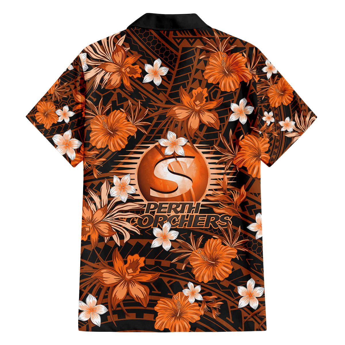 australian-scorchers-cricket-family-matching-long-sleeve-bodycon-dress-and-hawaiian-shirt-baeuty-pacific-hibiscus-and-polynesian-pattern