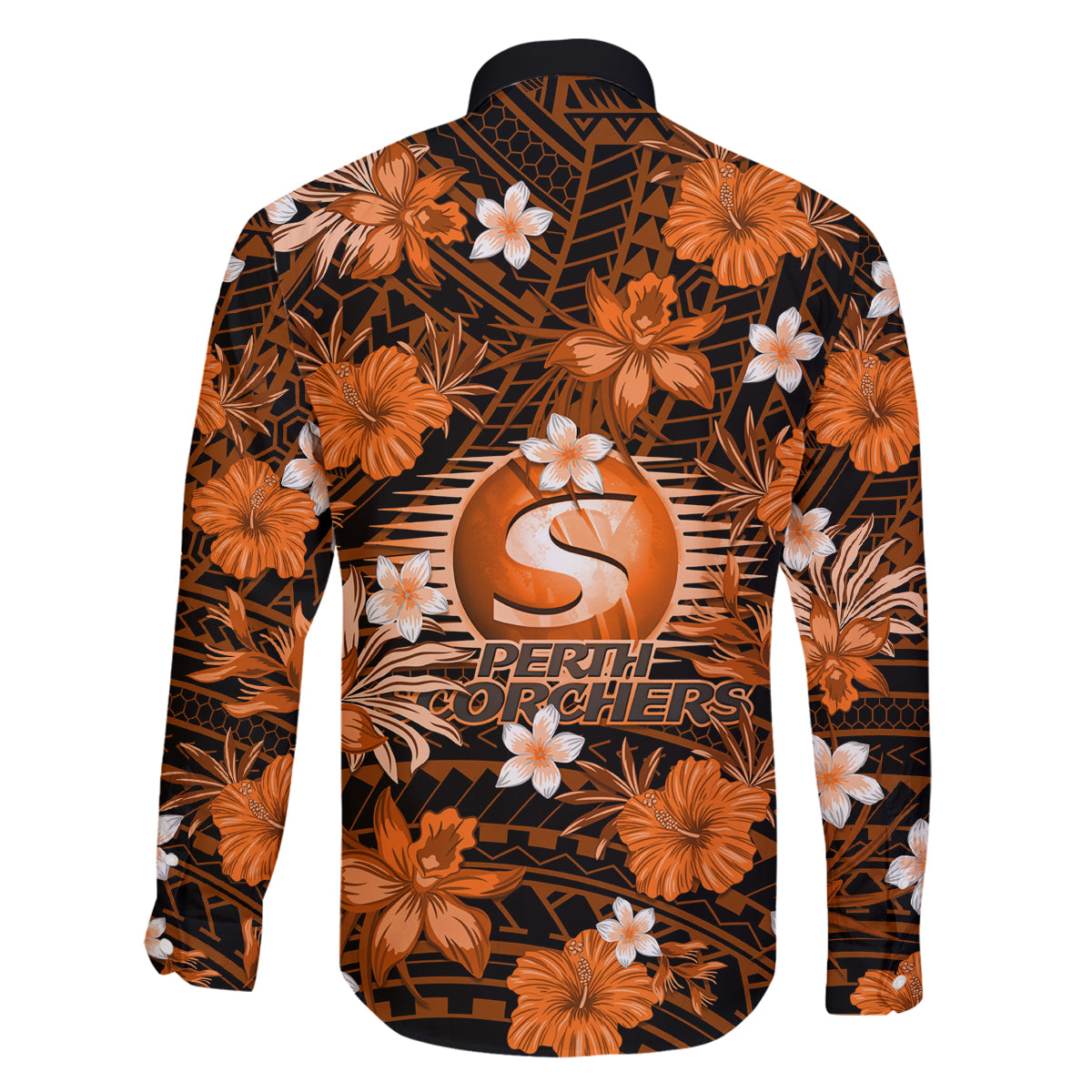 australian-scorchers-cricket-family-matching-long-sleeve-bodycon-dress-and-hawaiian-shirt-baeuty-pacific-hibiscus-and-polynesian-pattern