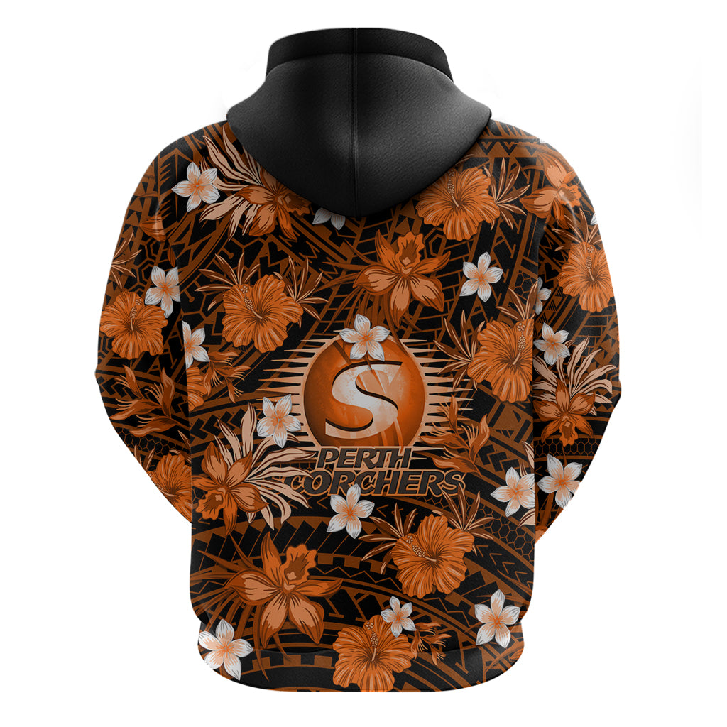 Australian Scorchers Cricket Hoodie Baeuty Pacific Hibiscus and Polynesian Pattern LT9 - Vibe Hoodie Shop