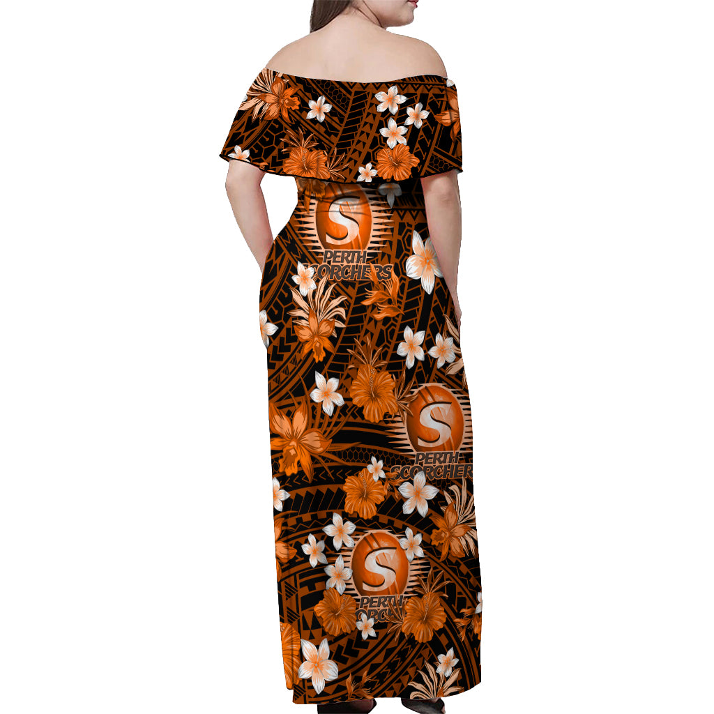 australian-scorchers-cricket-off-shoulder-maxi-dress-baeuty-pacific-hibiscus-and-polynesian-pattern