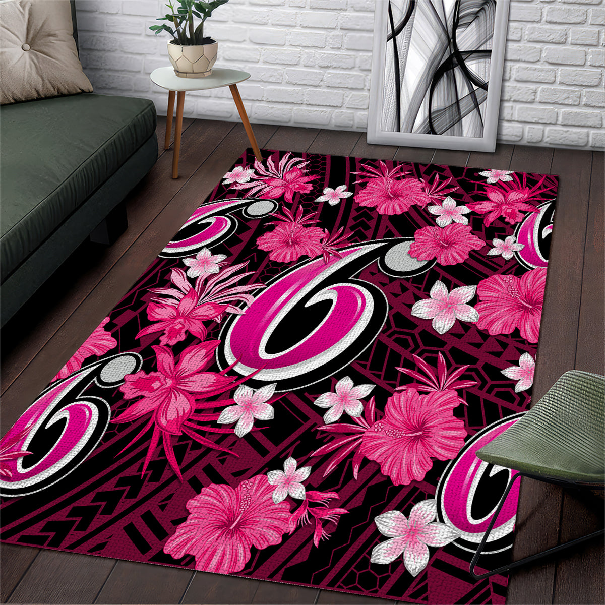 Australian Sixers Cricket Area Rug Baeuty Pacific Hibiscus and Polynesian Pattern - Vibe Hoodie Shop