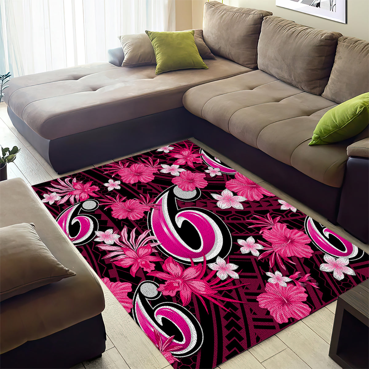 Australian Sixers Cricket Area Rug Baeuty Pacific Hibiscus and Polynesian Pattern - Vibe Hoodie Shop