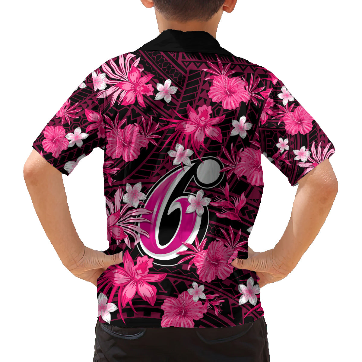 australian-sixers-cricket-family-matching-off-shoulder-long-sleeve-dress-and-hawaiian-shirt-baeuty-pacific-hibiscus-and-polynesian-pattern