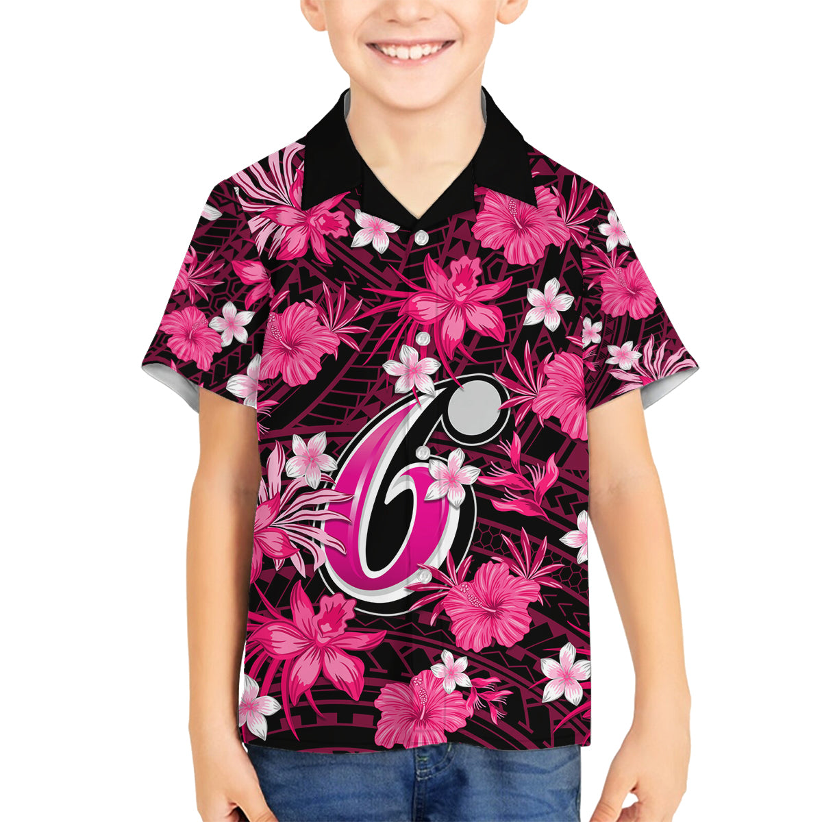 australian-sixers-cricket-family-matching-off-shoulder-long-sleeve-dress-and-hawaiian-shirt-baeuty-pacific-hibiscus-and-polynesian-pattern