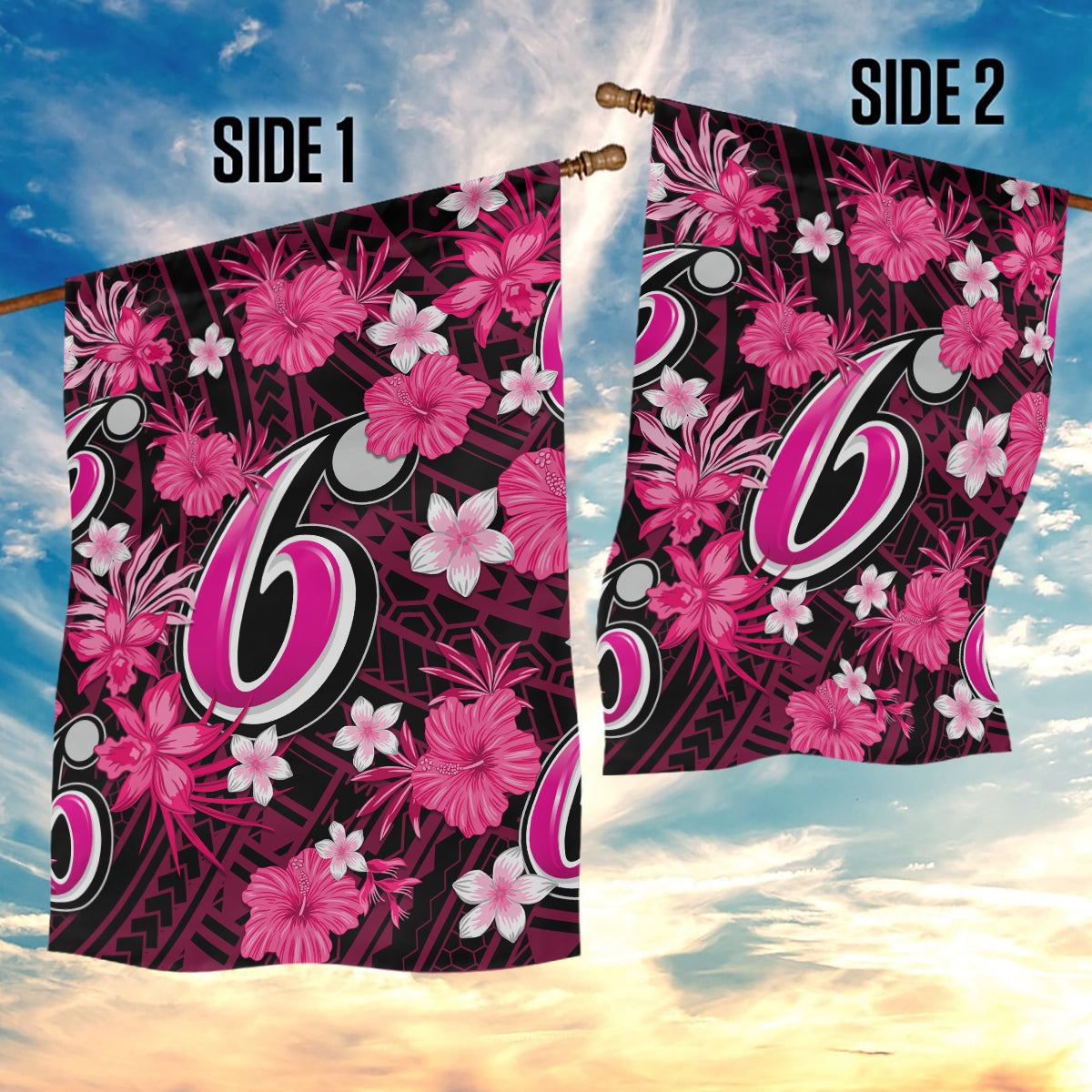 Australian Sixers Cricket Garden Flag Baeuty Pacific Hibiscus and Polynesian Pattern - Vibe Hoodie Shop