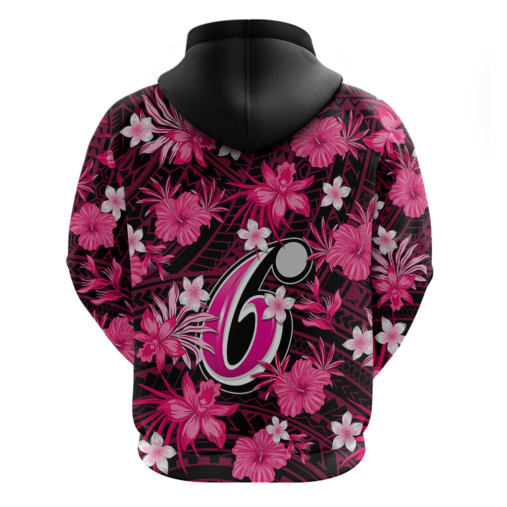 Australian Sixers Cricket Hoodie Baeuty Pacific Hibiscus and Polynesian Pattern LT9 - Vibe Hoodie Shop