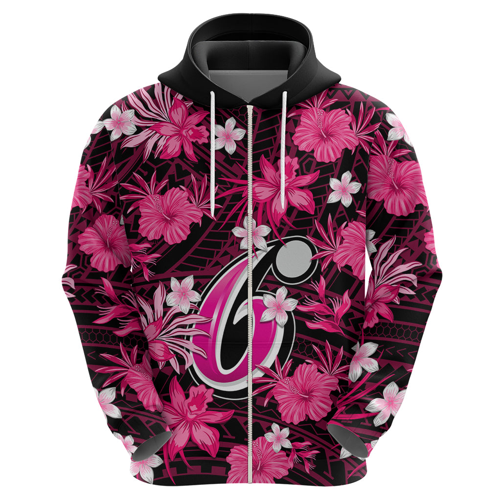 Australian Sixers Cricket Hoodie Baeuty Pacific Hibiscus and Polynesian Pattern LT9 - Vibe Hoodie Shop