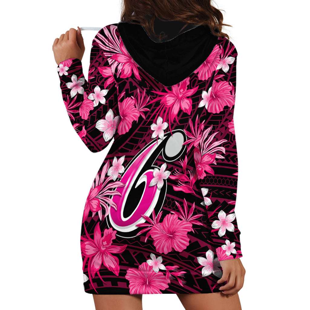 Australian Sixers Cricket Hoodie Dress Baeuty Pacific Hibiscus and Polynesian Pattern - Vibe Hoodie Shop