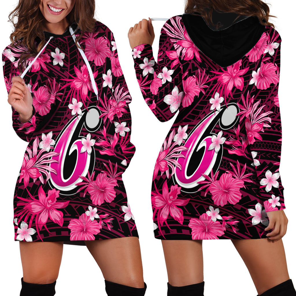 Australian Sixers Cricket Hoodie Dress Baeuty Pacific Hibiscus and Polynesian Pattern - Vibe Hoodie Shop