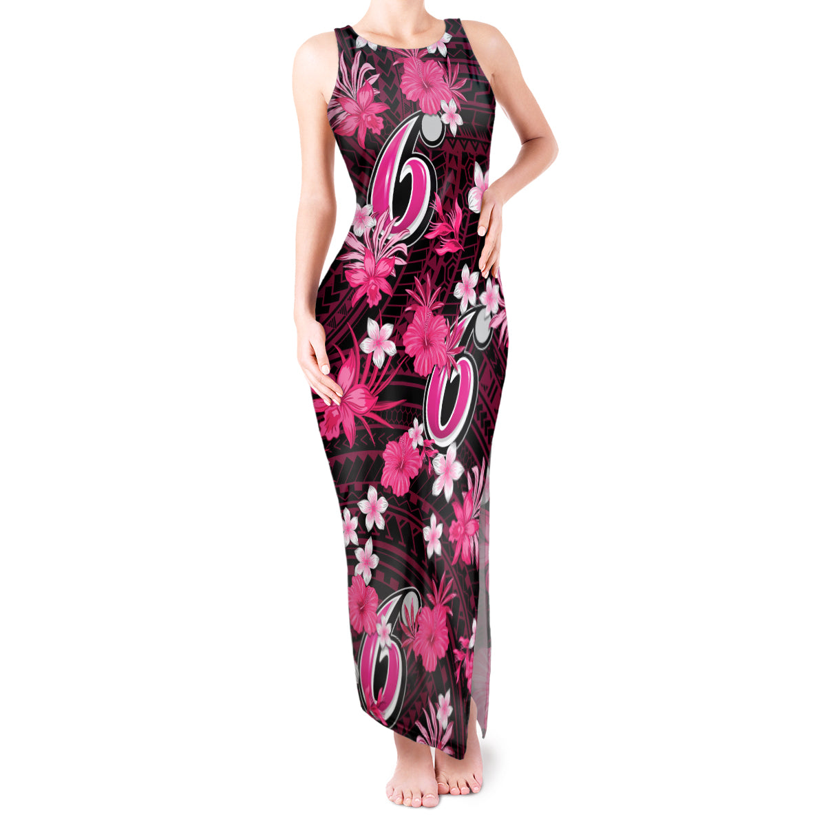 australian-sixers-cricket-tank-maxi-dress-baeuty-pacific-hibiscus-and-polynesian-pattern