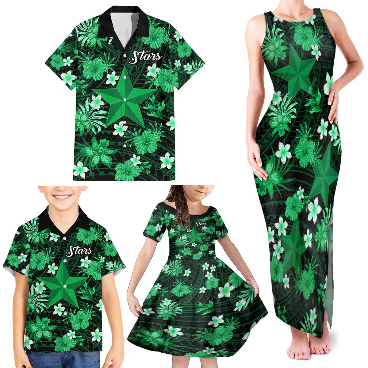 australian-stars-cricket-family-matching-tank-maxi-dress-and-hawaiian-shirt-baeuty-pacific-hibiscus-and-polynesian-pattern