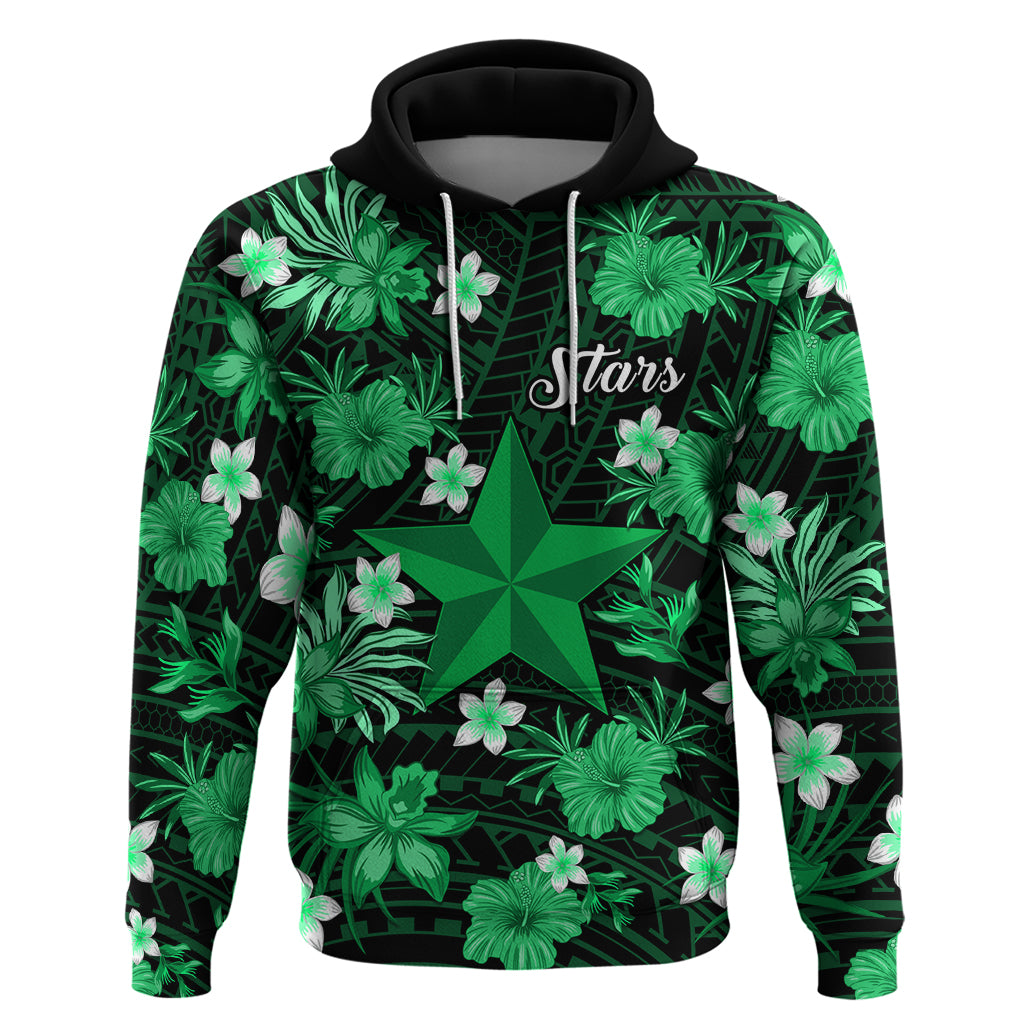 Australian Stars Cricket Hoodie Baeuty Pacific Hibiscus and Polynesian Pattern LT9 - Vibe Hoodie Shop