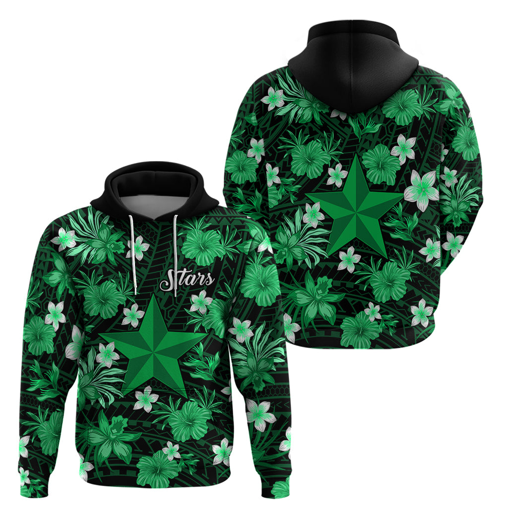 Australian Stars Cricket Hoodie Baeuty Pacific Hibiscus and Polynesian Pattern LT9 - Vibe Hoodie Shop